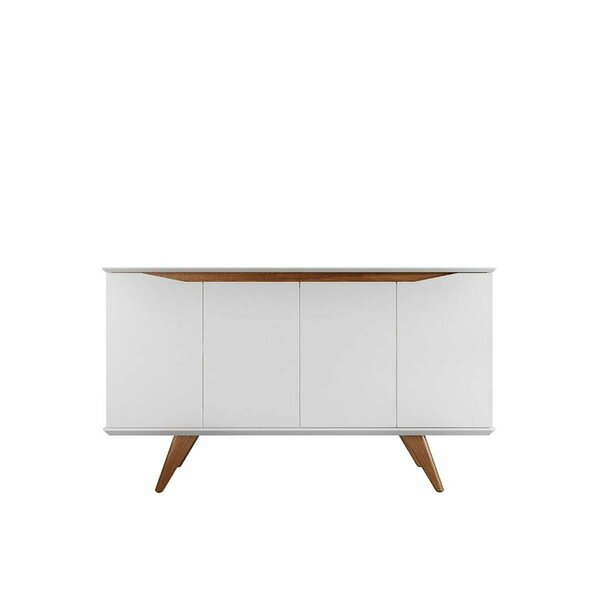 Designed To Furnish 53.15 in. 4 Shelves Tudor Sideboard White Matte & Maple Cream DE3068738